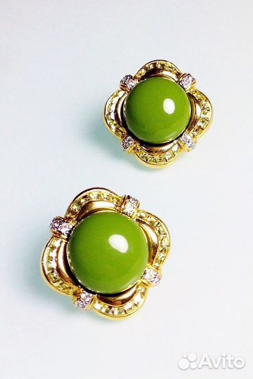 Винтажные клипсы Replica с кабошонами, 1980-90-е