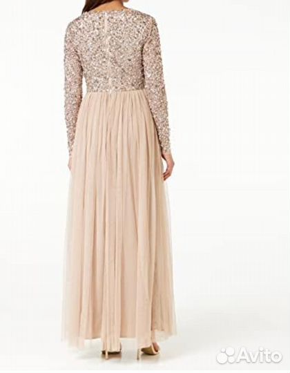 Вечернее платье длинное блестящее из фатина 44
