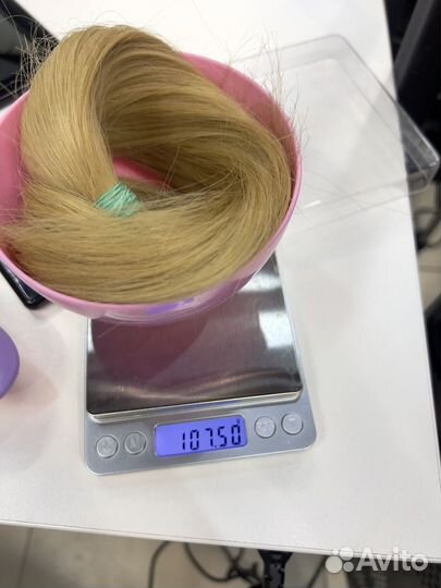 Волосы для наращивания блонд 50 см бу