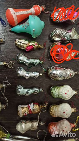 Игрушки стекло,ссср, новогодние