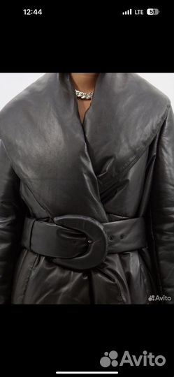 Кожаный пуховик