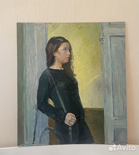 Картина маслом девушка в профиль