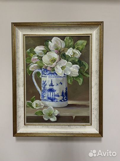 Картина маслом на холсте. Весенний букет