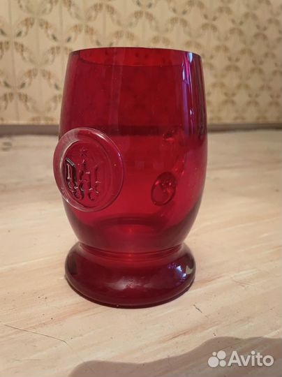 Кружка олимпиада-80 рубиновое стекло