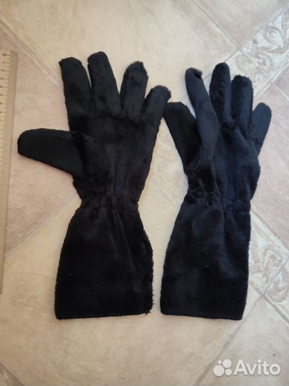 Перчатки высокие флисовые тёплые