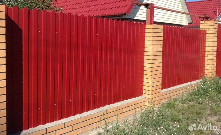 Установка забора из профнастила