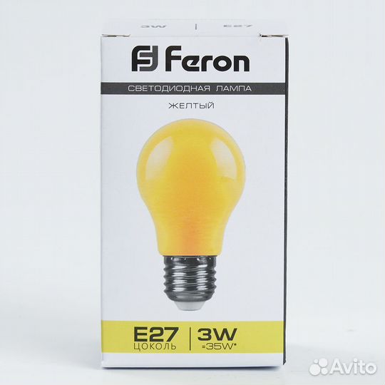 Лампа светодиодная LB-375 E27 3W желтый 25921