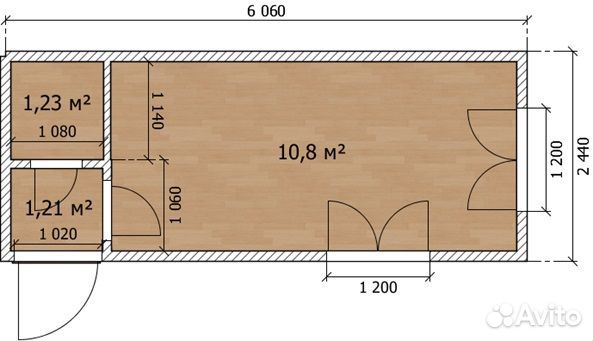 Вагончик бытовка металлическая 6х2,4х2,5м. (бк-8)