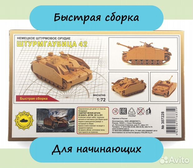 Сборная модель Штурмгаубица 42 1:72 детали Italeri