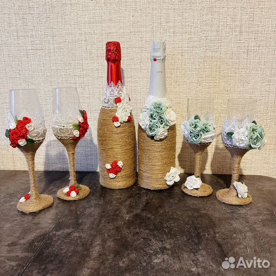 Новый свадебный набор бокалы фужеры