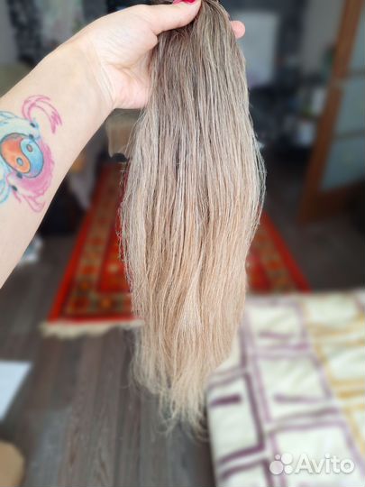 Волосы для наращивания 50 см блонд