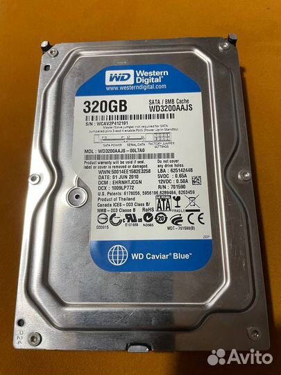 Жесткий диск WD 320Gb SATA WD3200aajs 3.5