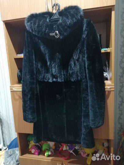 Шуба мутоновая с отделкой норки