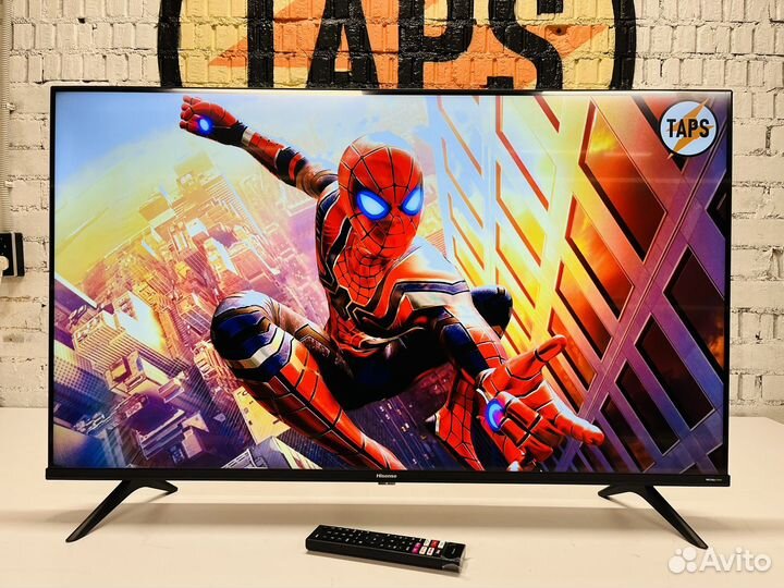 Метровый безрамочный Hisense 109см 4K SMART TV