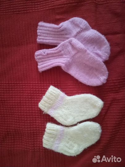 Шерстяные носки детские вязаные разные размеры