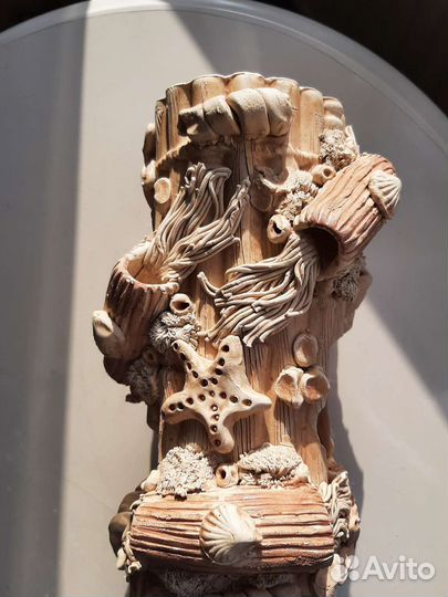 Керамическое полено для аквариума