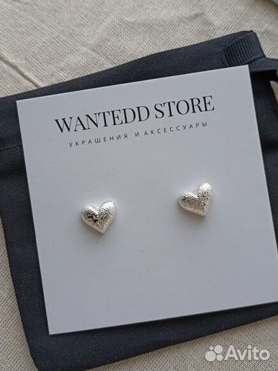 Серьги сердечки маленькие