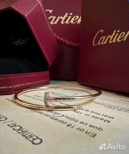 Золотой браслет Cartier гвоздь с бриллиантами