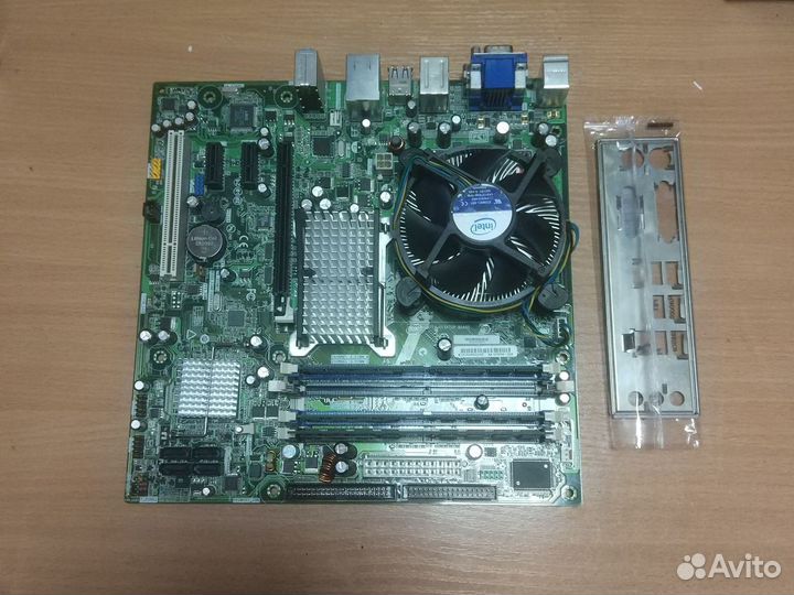 Материнская плата + процессор с кулером + 4gb