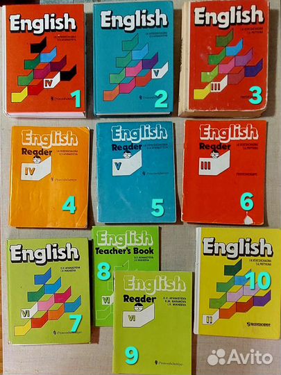 Англ. язык: учебники 1-9 кл, книги, разговорники