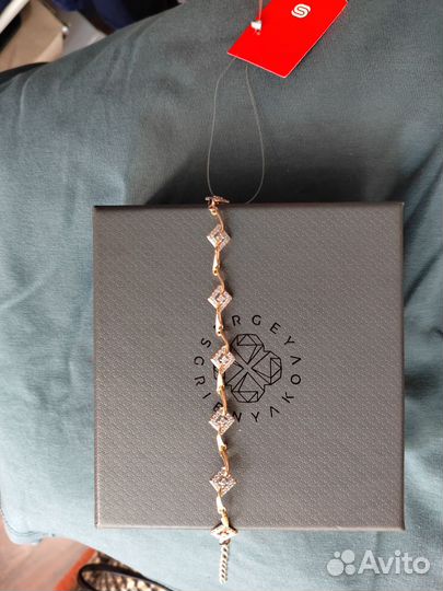 Серебряный браслет 925 с фианитами 17-20