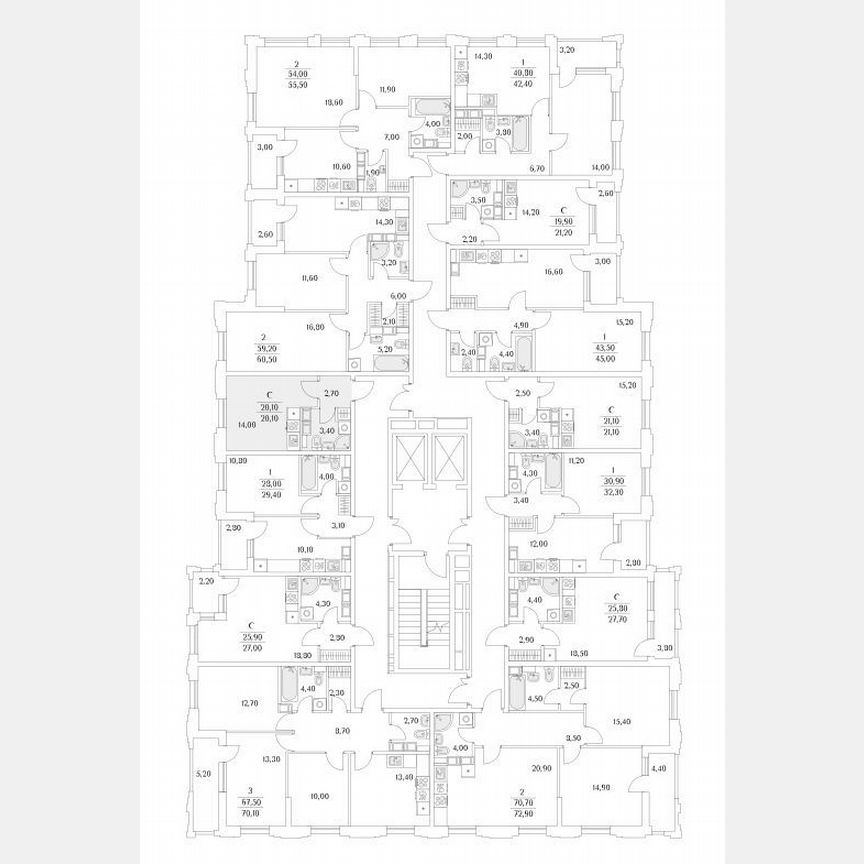 Квартира-студия, 62,1 м², 10/13 эт.