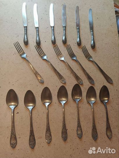 Мельхиоровые столовые приборы СССР