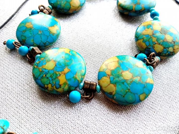 Бирюзовое наваждение Колье браслет Бирюза Варисцит