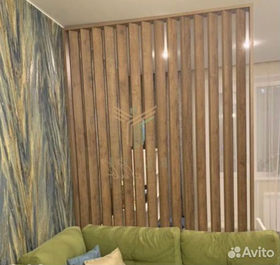 Перегородка реечная 757, для спальни,гостиной