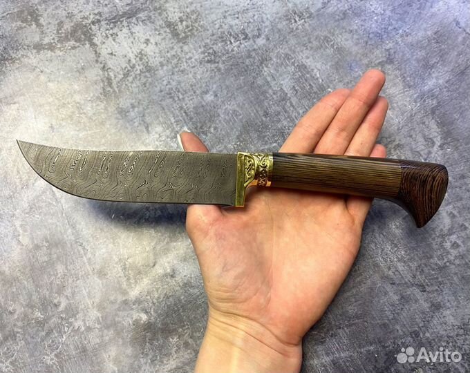 Нож Пчак Узбекский малый, дамасская сталь, рукоять