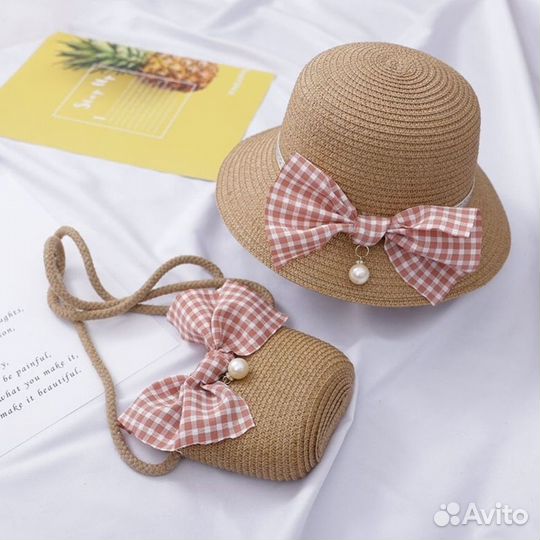 Комплект (шляпа и сумочка) для девочки, 48-52 см
