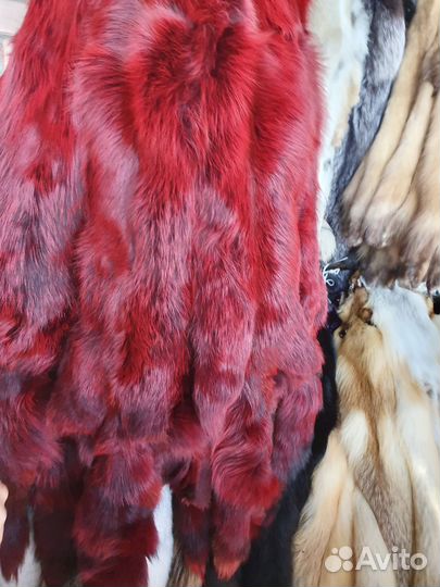 Шкурки крашенной лисы