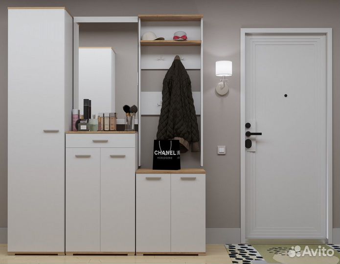 Прихожая модульная Афина Белая