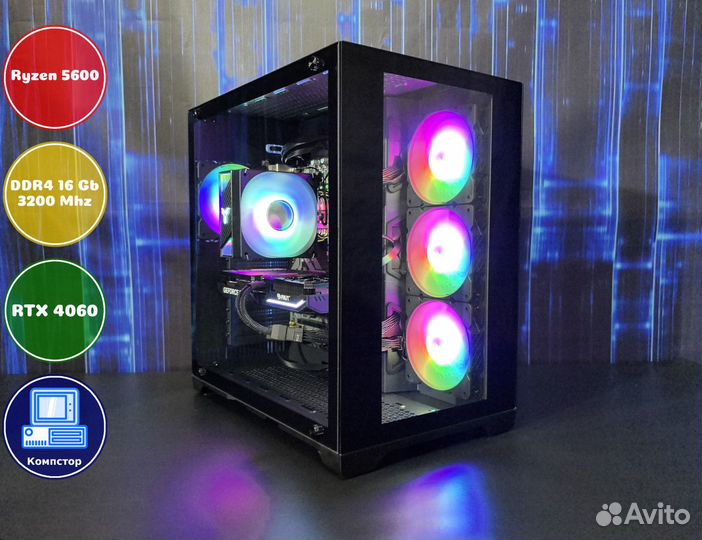 Игровая система AMD5600-RTX4060-16DDR4-VGR3259-A520