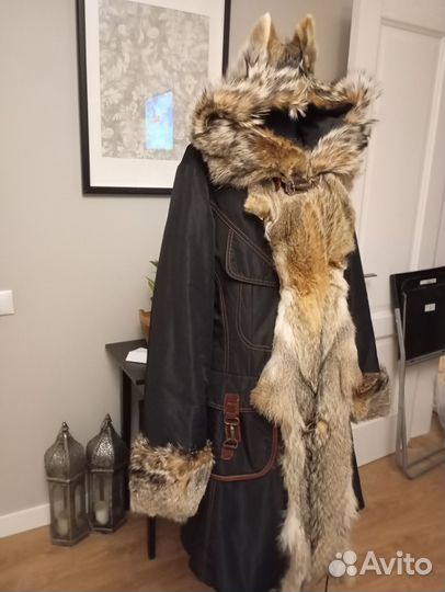 Польто с натуральным мехом