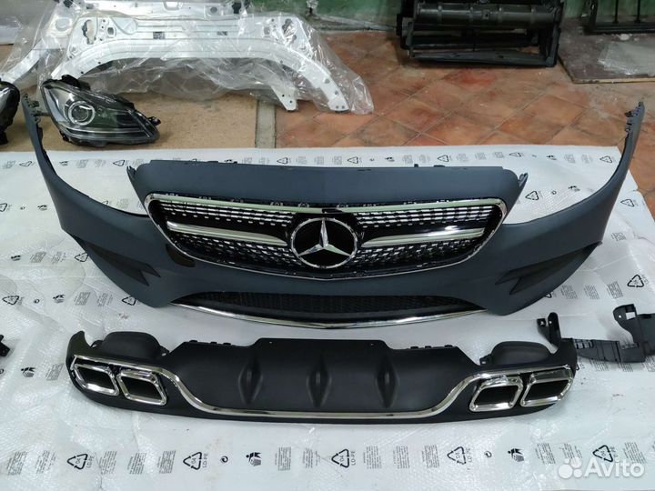 Бампер Мерседес 213 в сборе амг