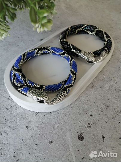 Жгут-колье Змея из бисера