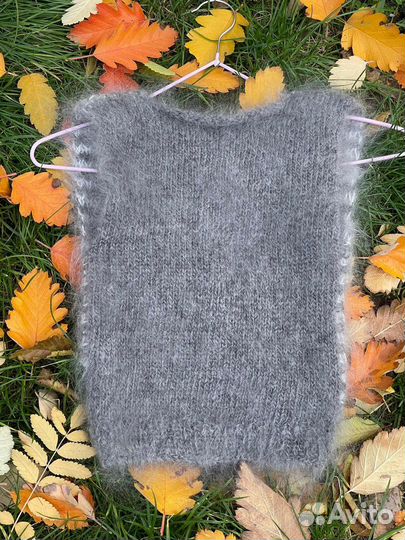 Детский вязаный жилет из козьего пуха