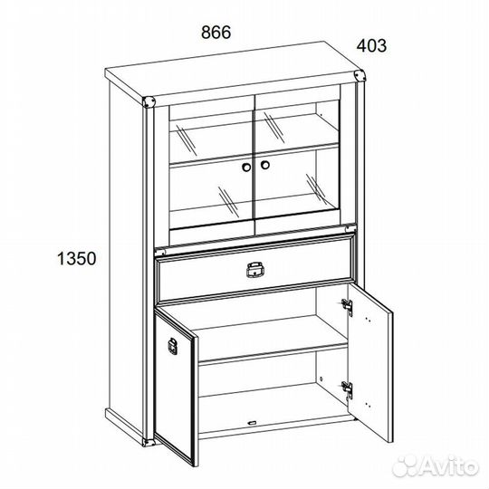 Шкаф открытый 2D1S magellan