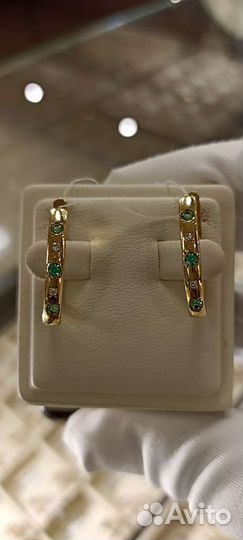 Золотые серьги с бриллиантами 585