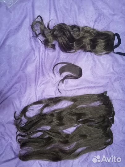 Волосы на заколках искусственные