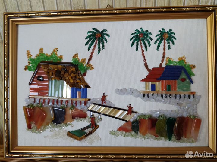 Картина с натуральными камнями. Сингапур