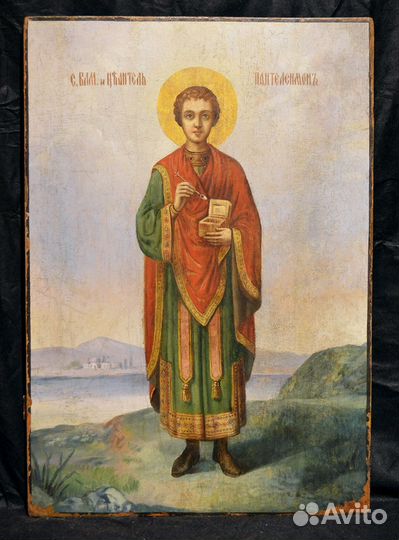 Икона Пантелеймон 19 века
