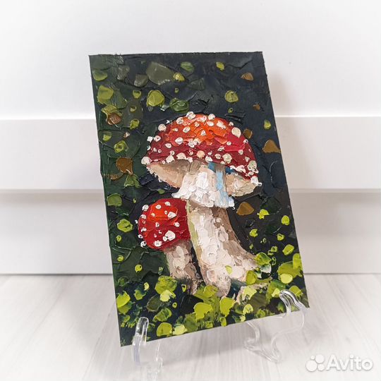 Картина с мухоморами картина маслом