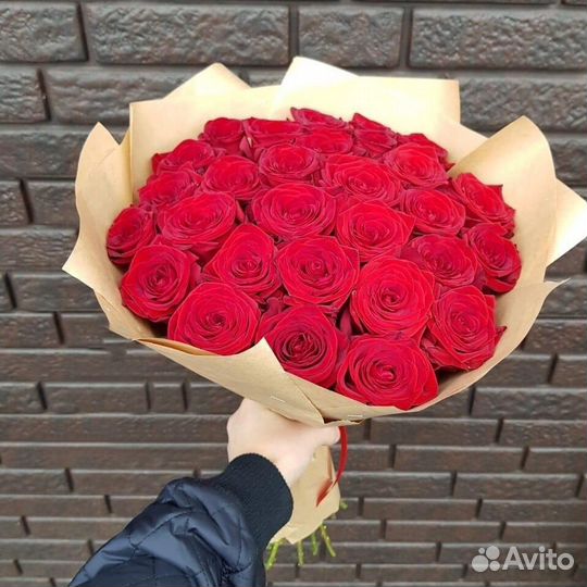 Букет красных роз, Эквадор, 40см 27 шт