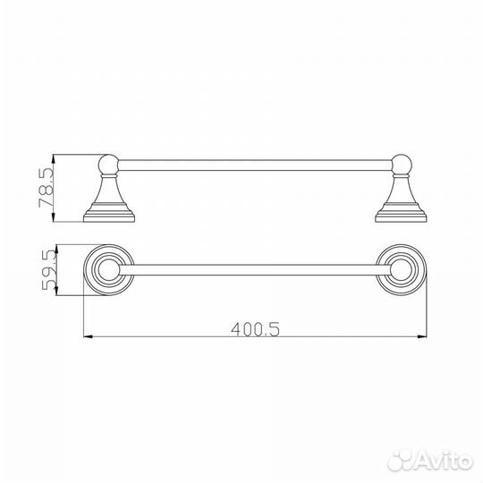 MKA0701/40B Полотенцедержатель настенный 400, 5 м