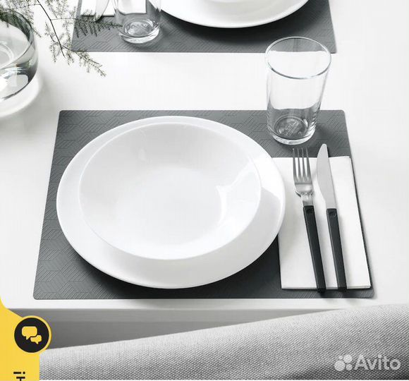 Серые стильные салфетки под прибор IKEA