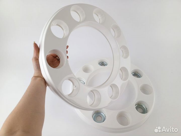 Колпаки 22.5 открытые белые обод к-т 2 шт