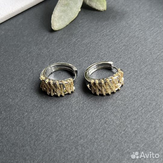 Серьги стильные кольца
