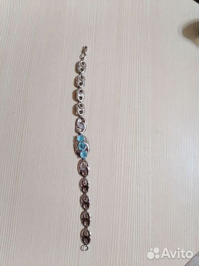 Серебряный браслет с топазами